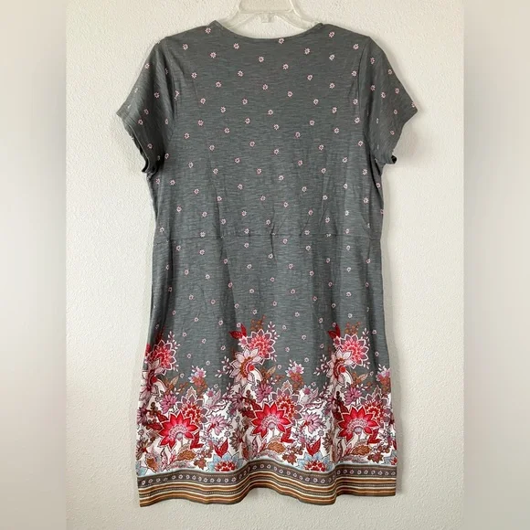 J JILL Cotton Shift Dress XL Daisy Floral Pockets Casual Travel Resort Vacation - Picture 10 of 10